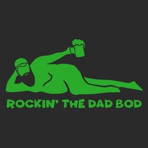 Green Rocking The Dad Bod 6Wx3H Premium permanent vinyl decal